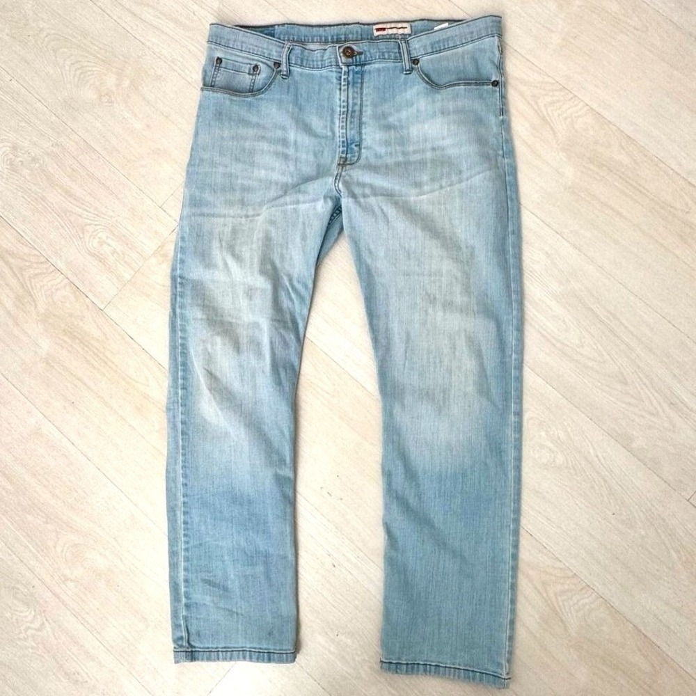 Wrangler Jeans Mens Light Wash Straight Leg 40x30 Vintage Cowboy Distressed Pant